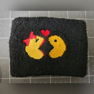 Pac-Man And Ms. Pac-Man Black Embroidered Wristband